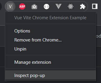 Chrome Extension icon context menu